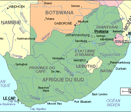 carte afrique du sud