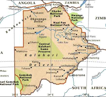 carte du botswana