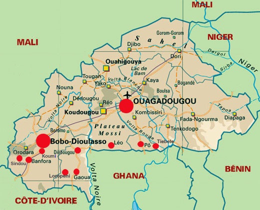 carte burkina faso