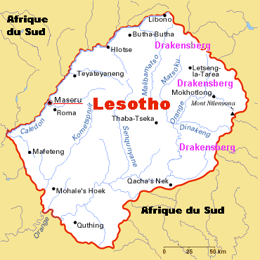 carte lesotho