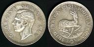 5 shilling 1951 Afrique du Sud