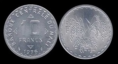 10 francs 1976 Mali