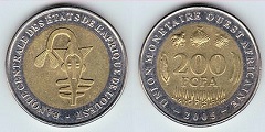 200 francs CFA 2005 Afrique de l'Ouest 
