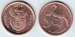 5 cents 2010 Afrique du Sud 