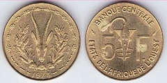 5 francs 1977 Afrique de l'Ouest 