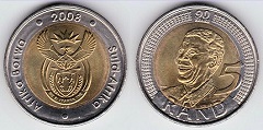 5 rand 2008 Nelson Mandela Afrique du Sud