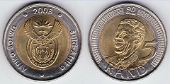 5 rand 2008 Nelson Mandela Afrique du Sud