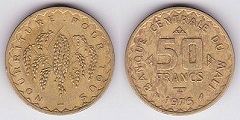 50 francs 1975 Mali
