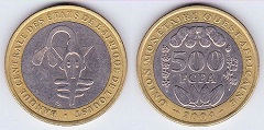 500 francs CFA 2004 Afrique de l'Ouest 