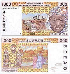Billet 1000 francs 1999 BCEAO 
