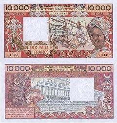 billet 10000 francs Etats Afrique de l'Ouest