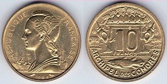 10 francs 1964 Archipel des Comores