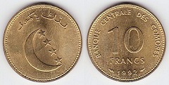 10 francs 1992 Archipel des Comores