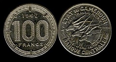 100 francs 1967 Cameroun