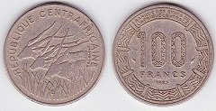 100 francs 1982 République Centrafricaine