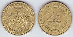 25 francs FCFA 2006 CEMAC Afrique Centrale 