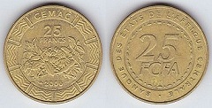 25 francs FCFA 2006 CEMAC Afrique Centrale