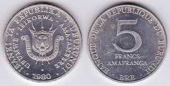 5 francs 1980 Burundi 