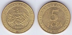 5 francs FCFA 2006 CEMAC Afrique Centrale