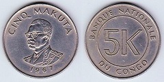 5 makuta 1967 Congo