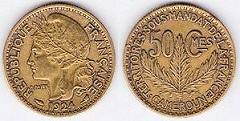 50 centimes 1924 cameroun