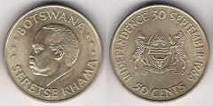 50 cents 1966 Botswana