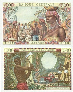 billet de 1000 francs 1963 Afrique Equatoriale