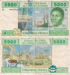 billet de 5000 francs 2002 Etats de l'Afrique Centrale 