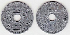 10 centimes 1942 Tunisie