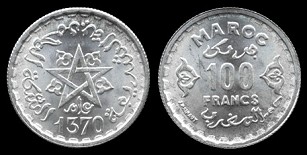 100 francs Maroc AH 1370