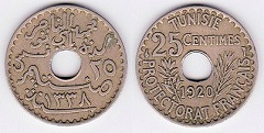 25 centimes 1920 Tunisie