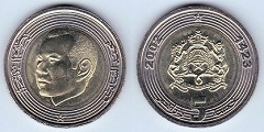 5 dirhams 2002 Maroc 