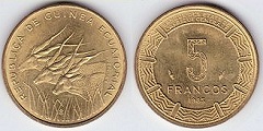 5 francos 1985 Guinée Equatoriale