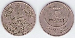 5 francs 1954 Tunisie 