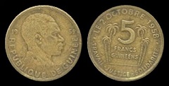 5 francs 1959 guinéens 