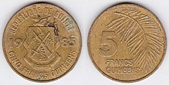 5 francs 1985 guinéens