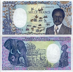 billet 1000 francs 1986 Gabon