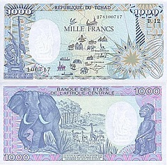 billet de 1000 francs 1992 République du Tchad