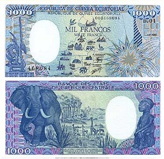 billet de 1000 francs Guinée Equatoriale