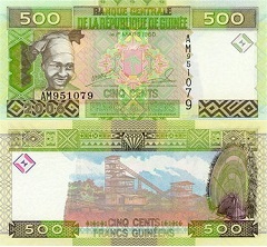 Billet de 500 francs 2006 république de Guinée 