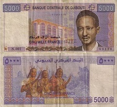 billet de 5000 francs 2002 Djibouti