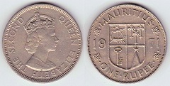 1 rupee 1971 Ile Maurice