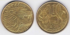 10 cents 1977 Ethiopie