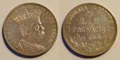 2 lire 1893 Erythrée 