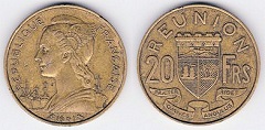 20 francs 1961 île de la Réunion