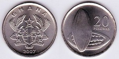 20 pesewas 2007 Ghana 
