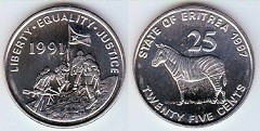 25 cents 1991 Erythrée 