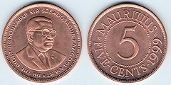 5 cents 1999 Mauritius