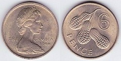 6 pence 1966 Gambia 