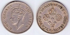quarter rupee 1950 Ile Maurice